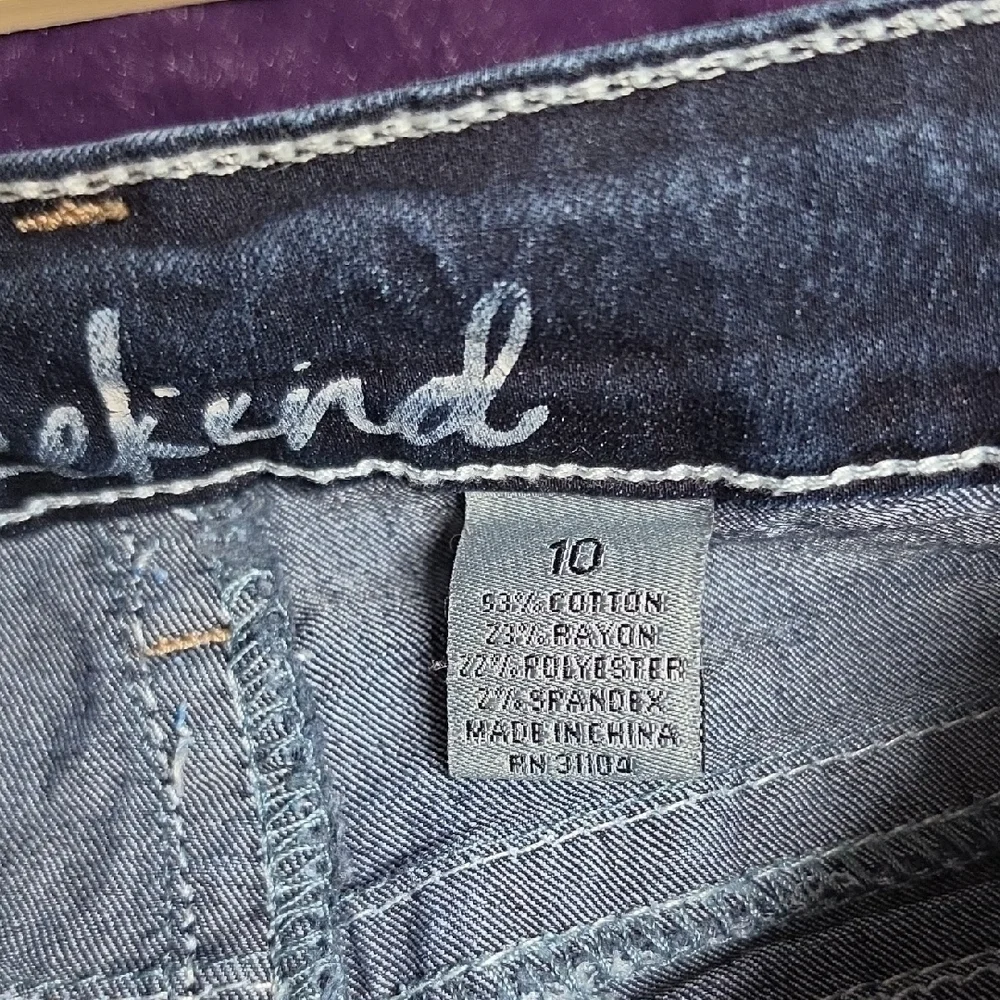 new directions Indigo Bootcut Jeans with White Stitching